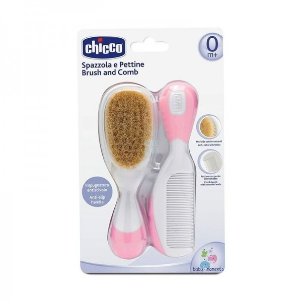 Chicco Cepillo Peine Pelo Natural Rosa